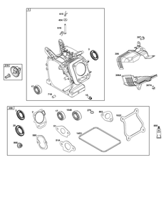 Cylinder Group Diagram and Parts List for 12V337-0025-F1 100000 - 19Z999 Briggs and Stratton Engine